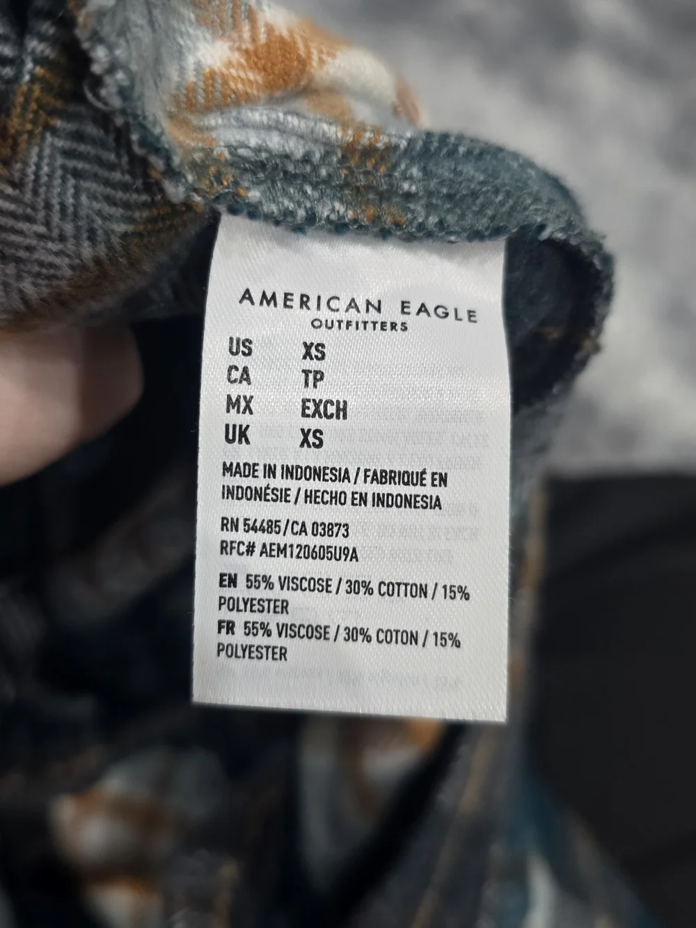 American Eagle Plaid A-Line Mini Skirt in Teal, Gray, And Tan, Size XS